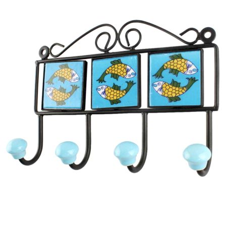 Yellow Fish Ceramic Tile Hook Online